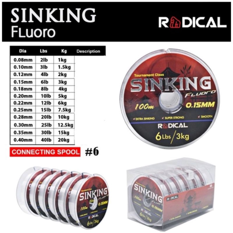 senar pancing radical sinking fluoro 100m