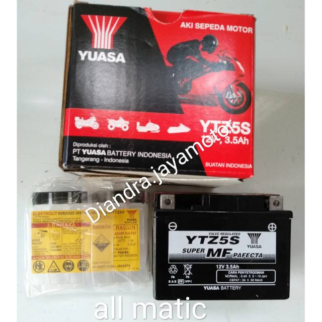Aki yuasa 100 % original honda vario 110 .scopy, spacy. beat fi.carbu.pop.esp type ytz5s