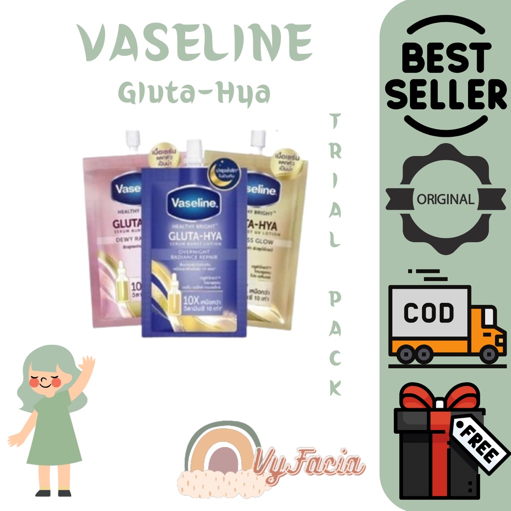 ✨FREE GIFT✨ ORIGINAL THAILAND Vaseline Gluta-Hya Serum Burst Lotion - Trial Pack (30 ml)
