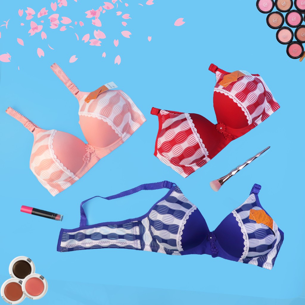 Bra Wanita Fashion Colorfull Cup(D) Tanpa Kawat AA354