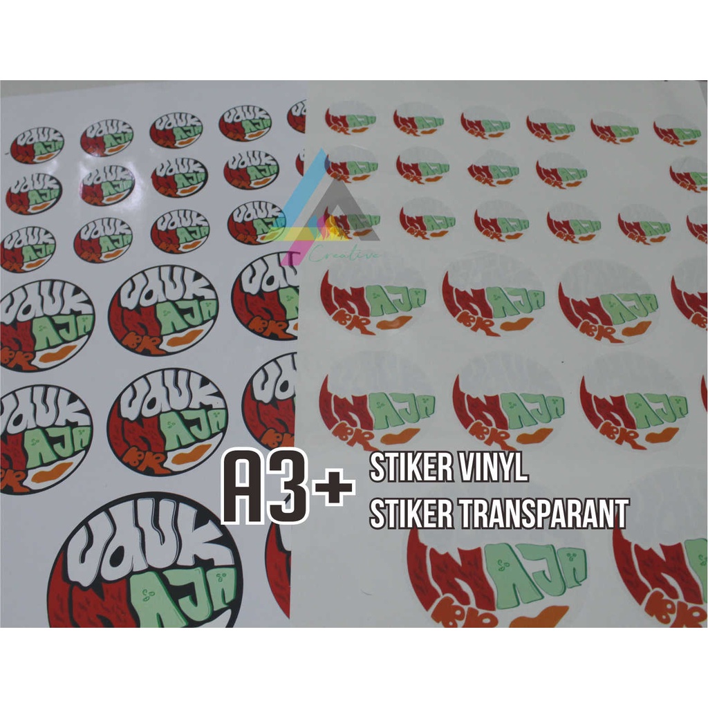 

PRINT A3+ CETAK FULL COLOR STIKER VINYL LABEL KEMASAN, LOGO, GAMBAR