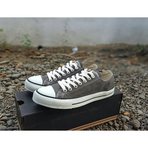 Sepatu Converse Allstar Classic Grey Abu Grade Original Vietnam Sneakers Pria Wanita Cowok Cewek