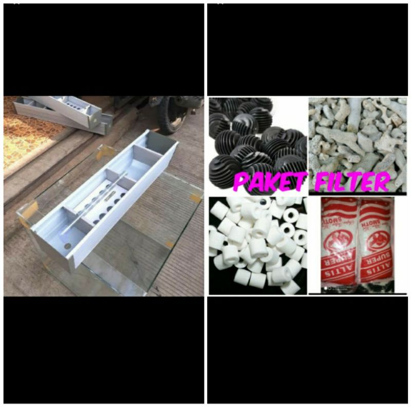 talang filter 80 cm + media filter lengkap