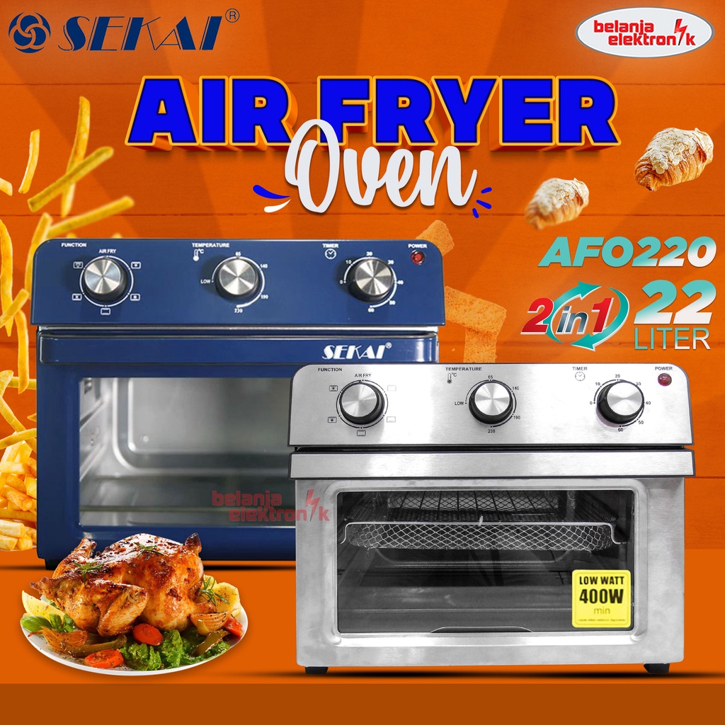 SEKAI AIR FRYER OVEN AFO 220 2 IN 1 22 LITER 400WATT AFO220 LOW WATT