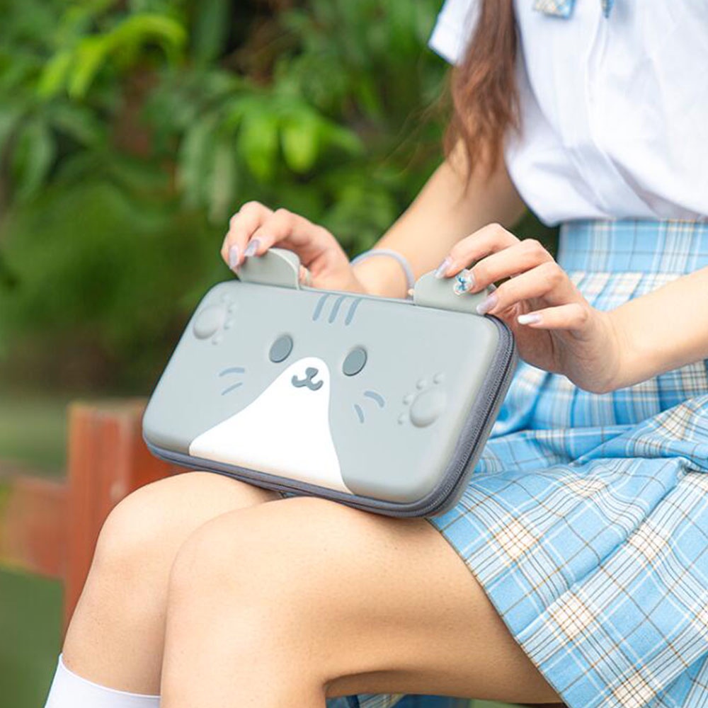 Geekshare Tas Penyimpanan Nintendo Switch Portable Bentuk Telinga Kucing