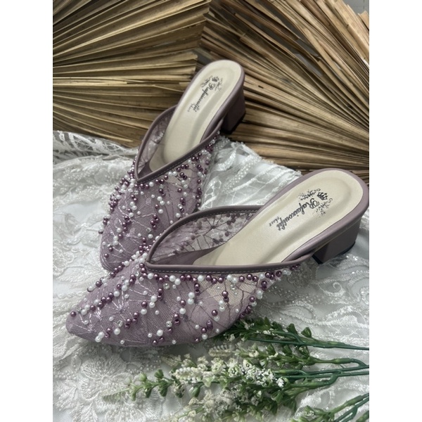 sepatu wanita wedding Yesika mauve 5cm tahu