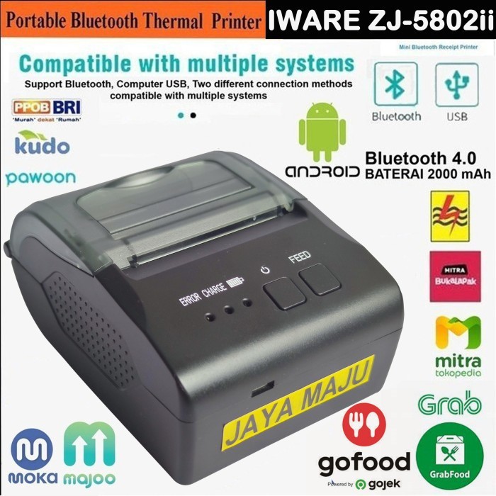 MINI PORTABLE BLUETOOT PRINTER IWARE ZJ 5802 ZJ5802 ZJ 5809 ZJ5809  EP5809 5809AI