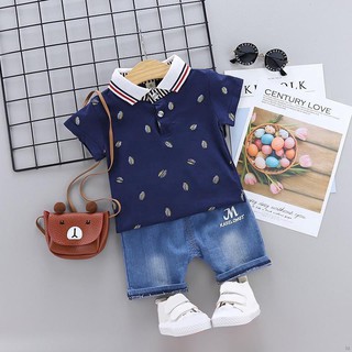 Set Baju  Atasan Gambar  Kartun Celana Denim untuk Busana 