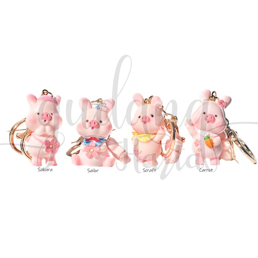 Gantungan Kunci Pink Sakura Pig Keychain Babi Bunga Pink GH 302300