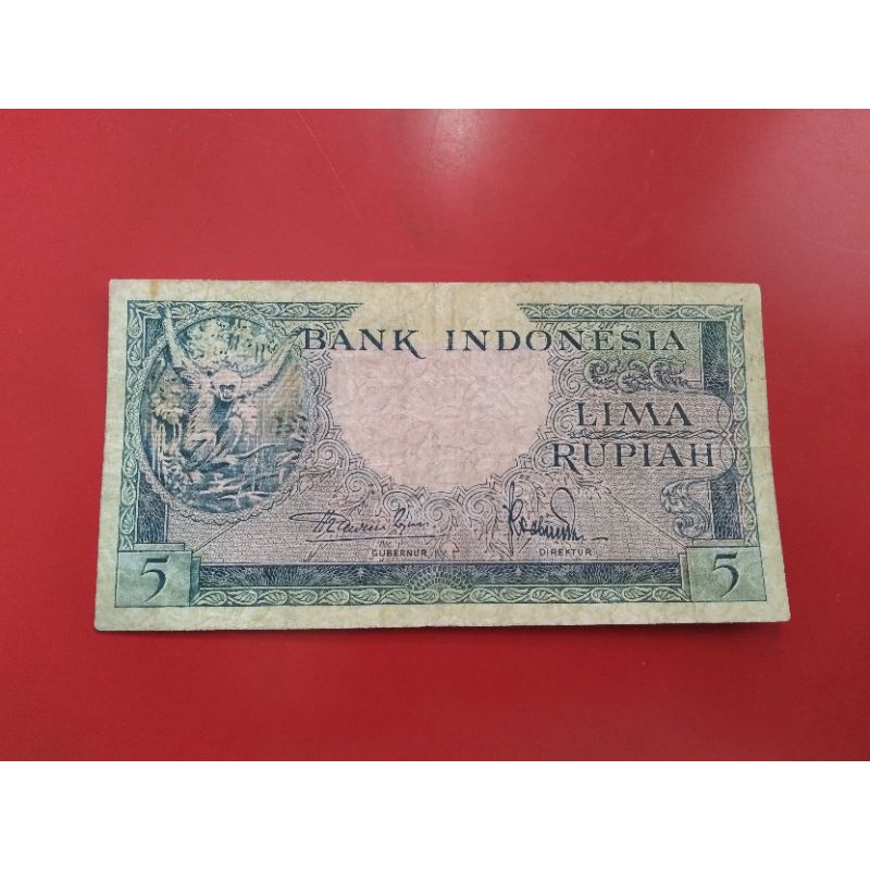 Uang Kertas Kuno 5 rupiah Seri SATWA LIAR