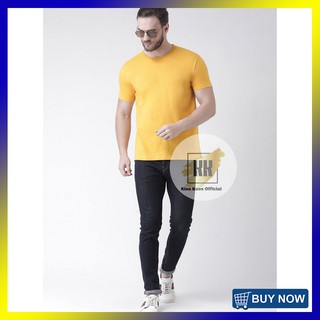  KAOS  POLOS WARNA  KUNING  BAHAN SOFT COTTON PRIA  WANITA 