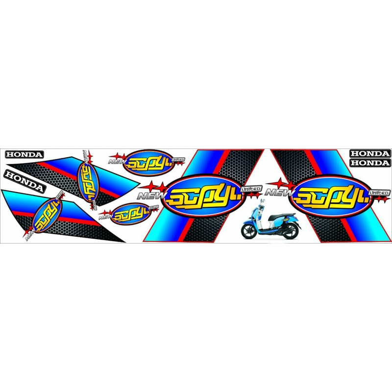 STRIPING SCOOPY PRESTIGE / SIMPLE / GARIS /  CUSTOM /  VARIASI / PRINTING / STICKER ALL SCOOPY