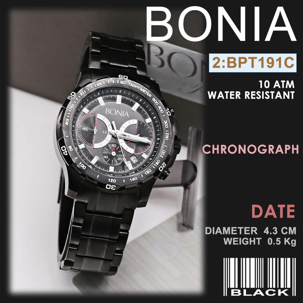 JAM TANGAN BONIA PRIA ORIGINAL / BONIA WATCHES CHRONOGRAPH #BPT191C