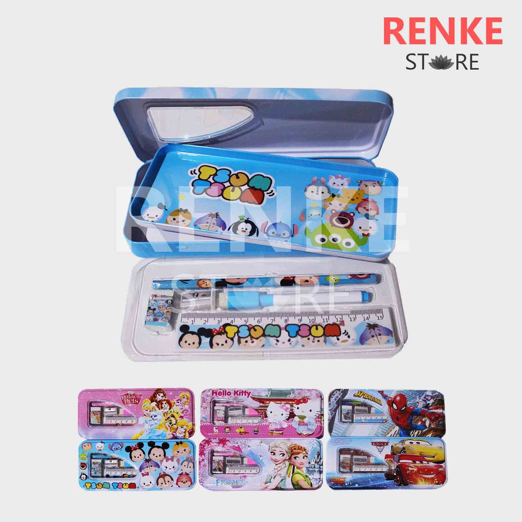 

Tempat Kotak Pensil Papan Tulis - Study Set Lengkap Princess Cars Kitty Spiderman Frozen Tsum
