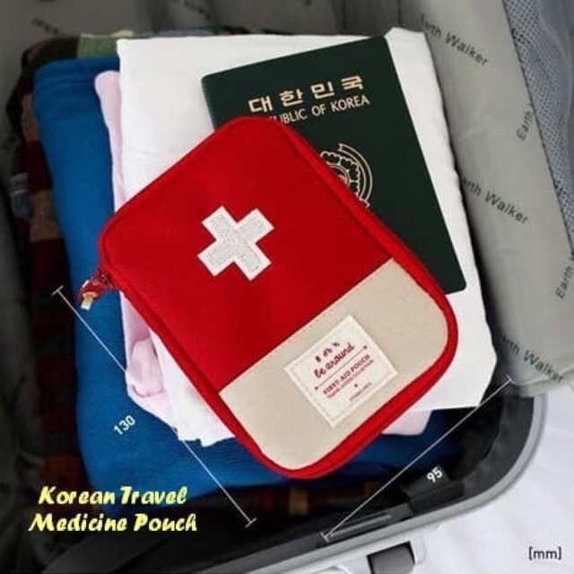 Korean travel medicine pouch dompet organizer obat obatan ok  good quality