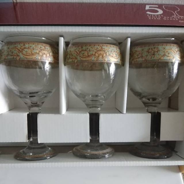GOLDMAN Fine Decorated / Goldman Gelas 5pcs