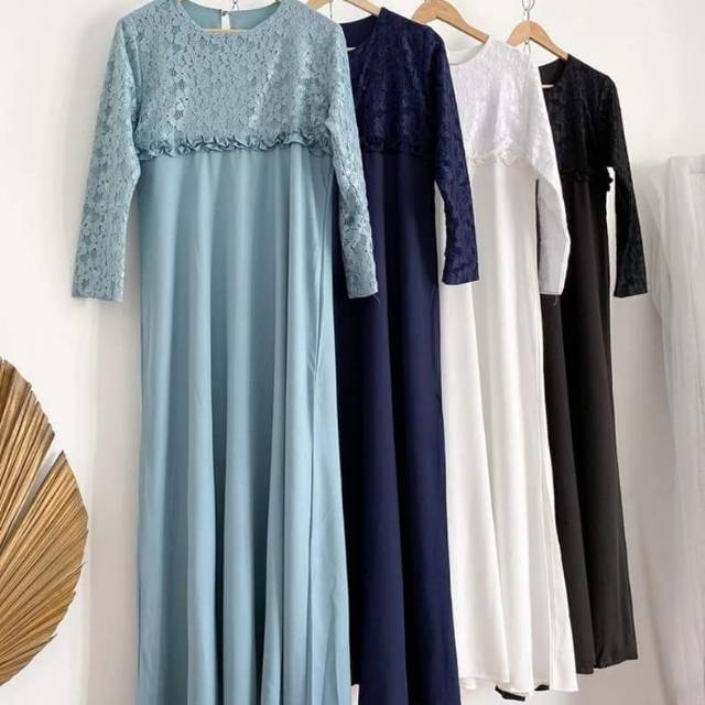 Maxi dress pesta brukat wisuda jumbo Bigsize ld 150