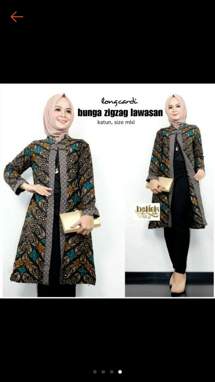 Longcardi Aluna Bunga Zigzag Lawasan Outer Batik Kantoran Wanita Formal Kondangan Katun Halus