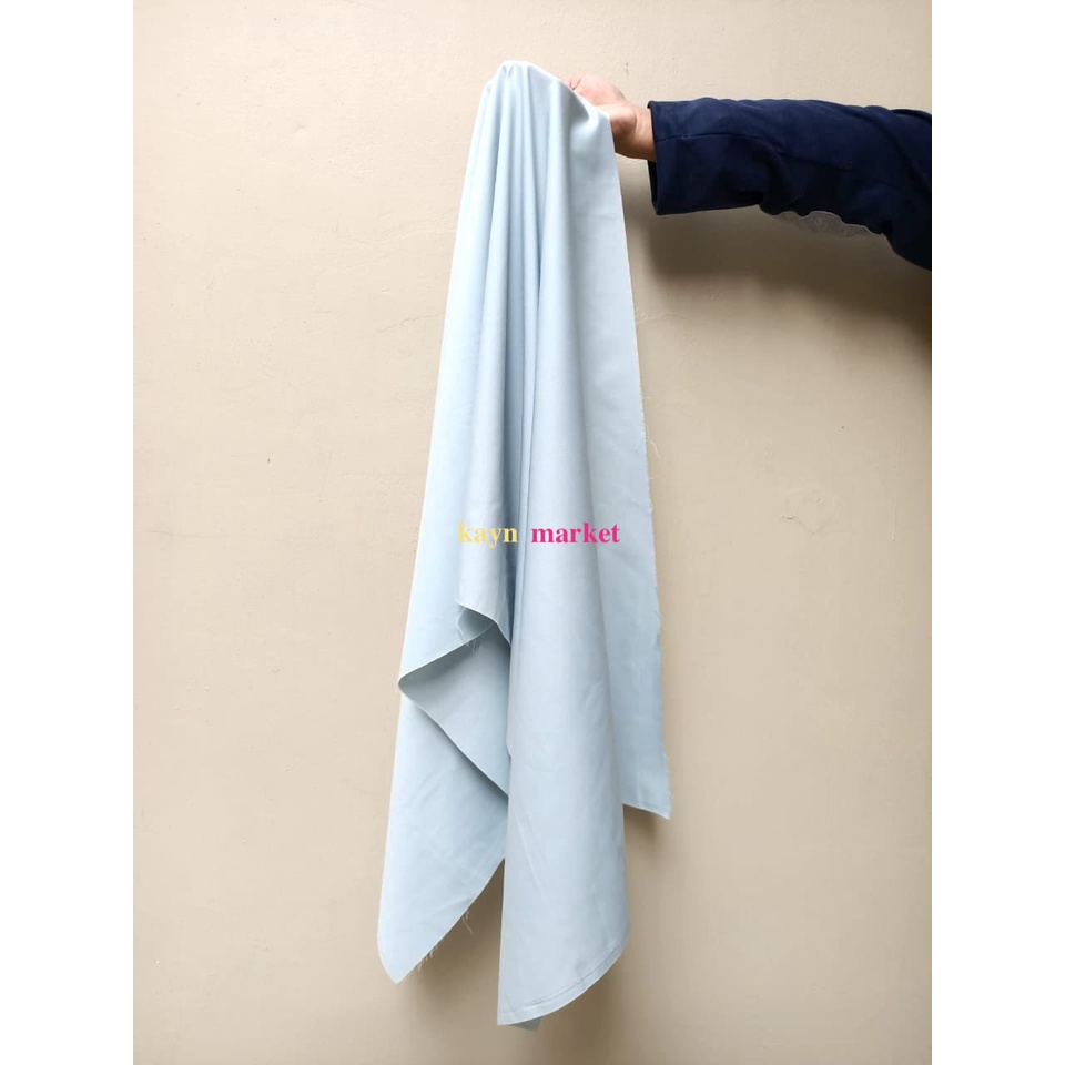 1/2 Meter Kain Katun Toyobo Fodu Original SKY BLUE BIRU MUDA LANGIT Asli Premium Silky Satin Import 