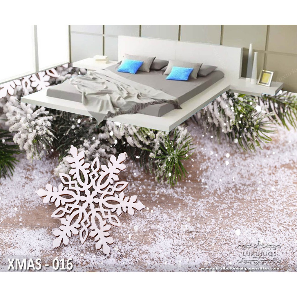 3D Wallpaper Custom | Sticker Lantai - Edisi Natal 1