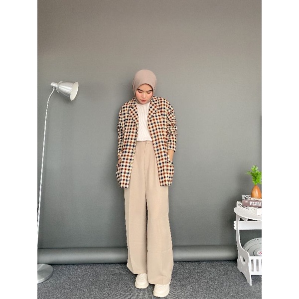 Jieun Blazer Linen Wanita Korea