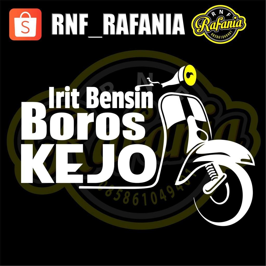 STICKER SKOTLET VESPA IRIT BENSIN BOROS KEJO