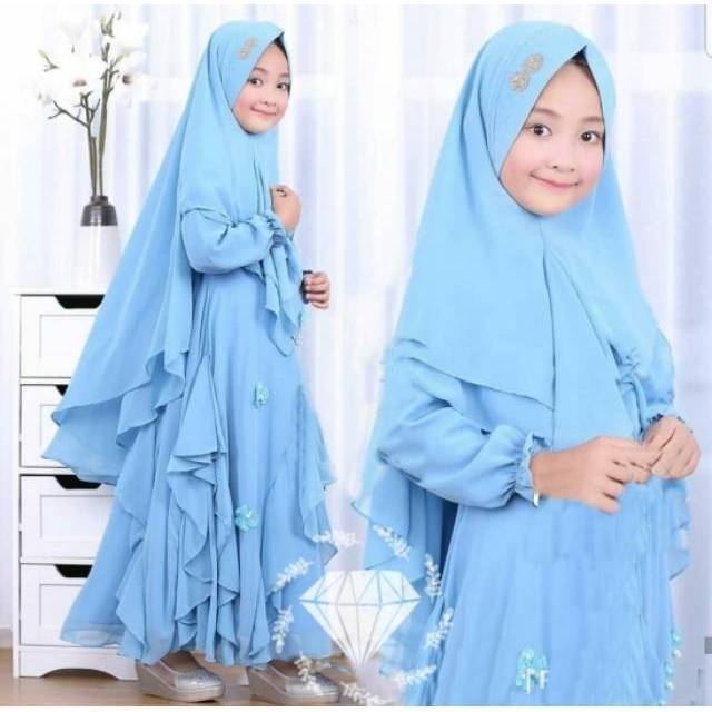 SYARI KAYLA KID ANAK, WOLFICE, GAMIS HIJAB MUSLIM, MAXY DRESS