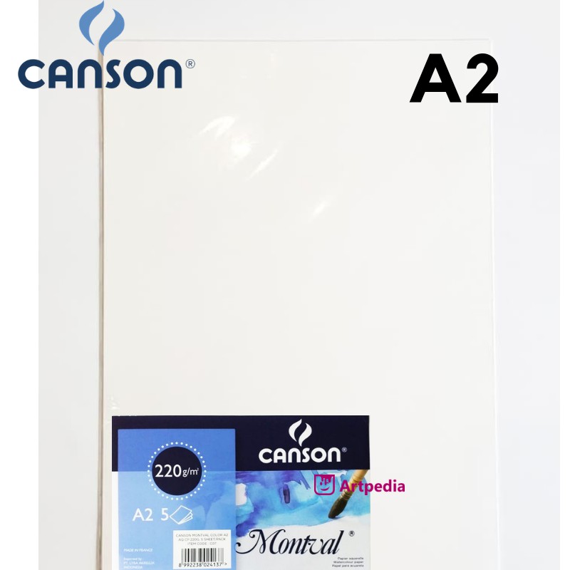 

New Product!! Canson Montval A2 220gsm 5 Sheet - Watercolour paper Montval A2 isi 5 Lembar Terlaris