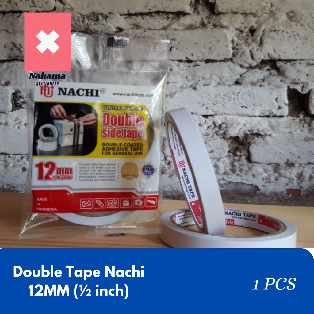 

Double Tape 1/2” (12 mm x 10 Y) Isolasi Bolak Balik Nachi