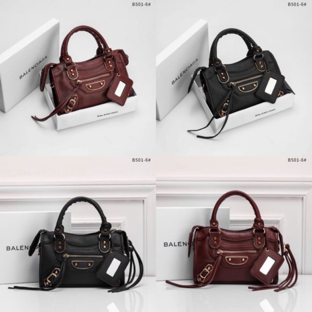 BALENCIAGA CITY METALLIC EDGE BAG WITH BOX B501-6