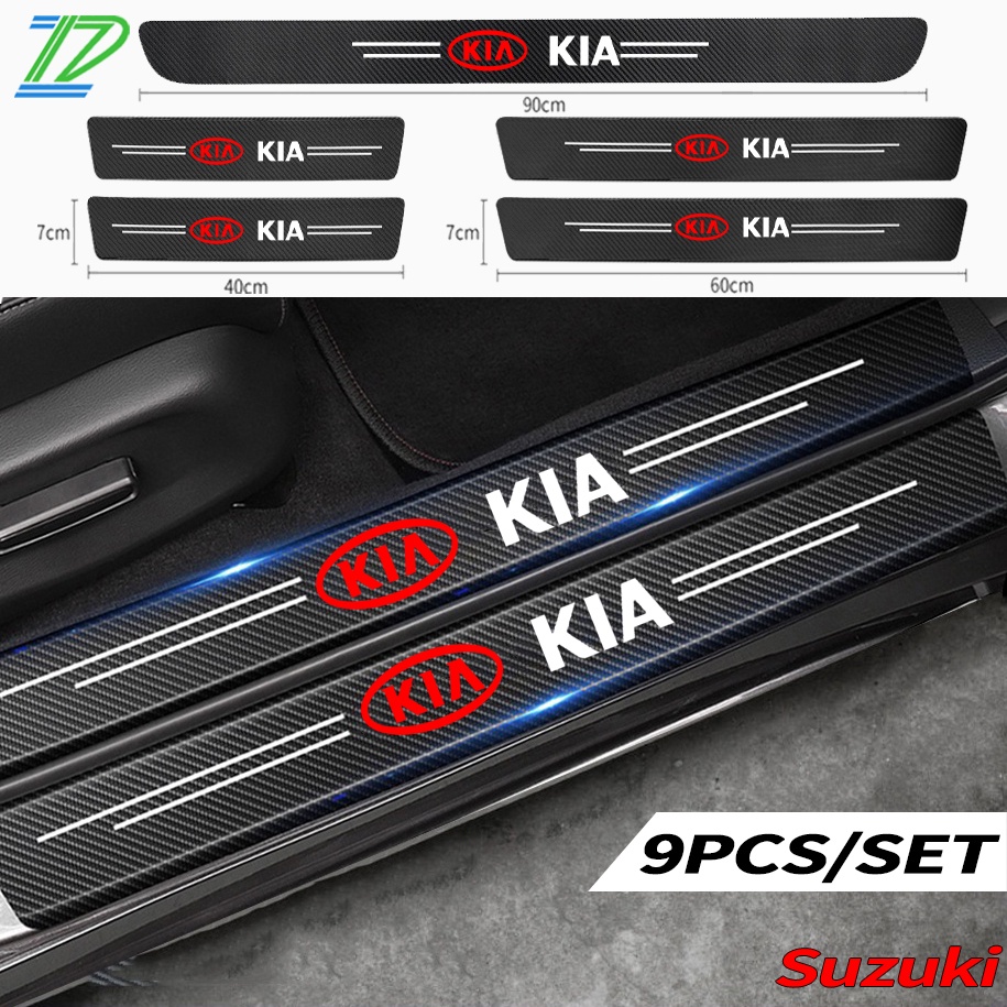 Stiker Strip Pelindung Pintu Mobil Bahan Carbon Fiber Untuk KIA Forte Spectra Mbang Sportage Picanto RIO