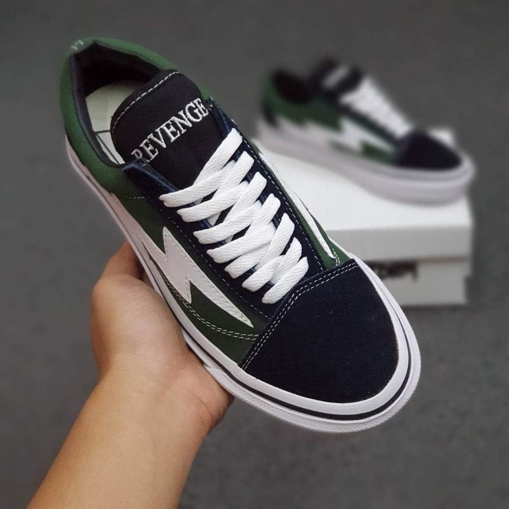 Sepatu Vans Oldskool Revenge Storm Black White_ Sneakers Murah Mirror Original Hitam Putih Old Skoll