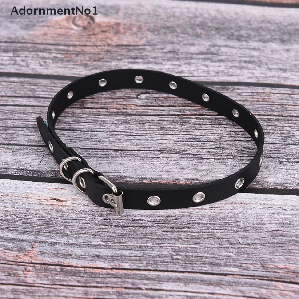 (AdornmentNo1) Kalung Choker Bahan Kulit Imitasi Model Punk / Gothic Sexy Untuk Wanita