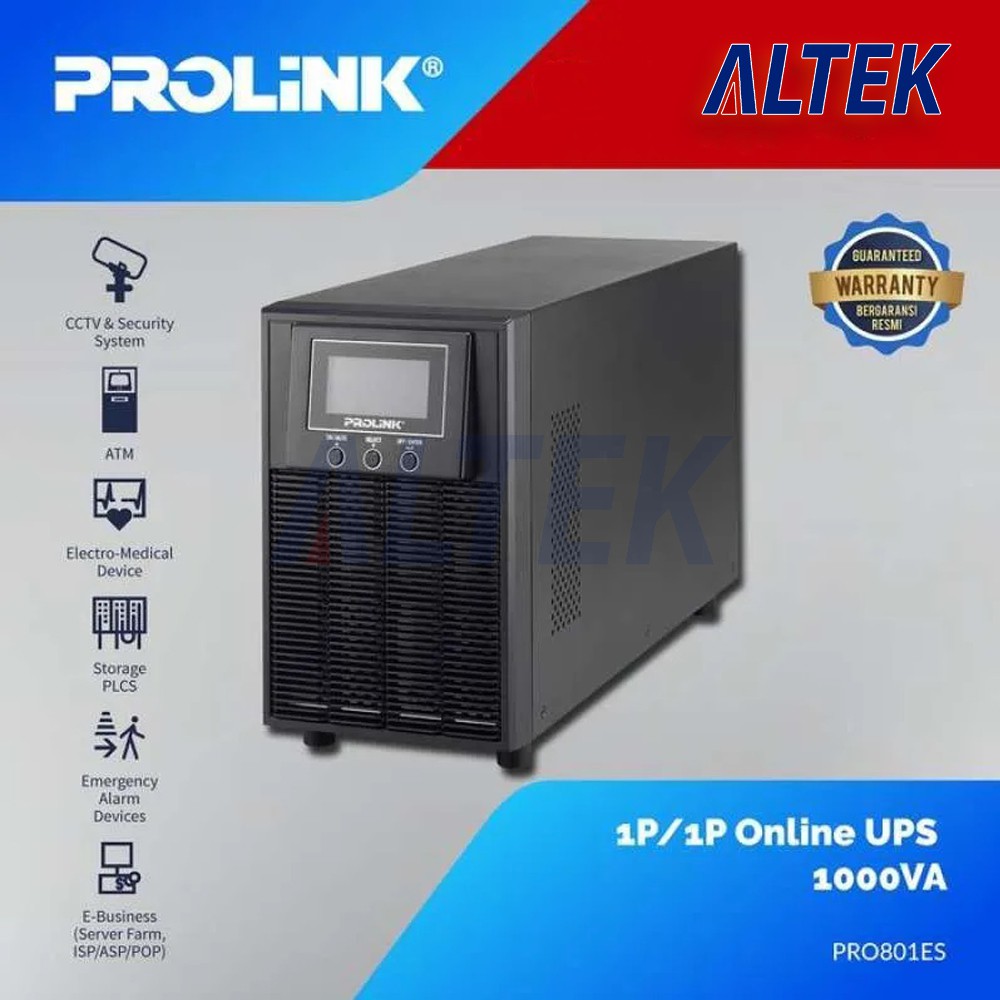 PROLINK UPS PRO801ES 1P/1P Online UPS 1000VA Baru Bagus Berkualitas - SALE