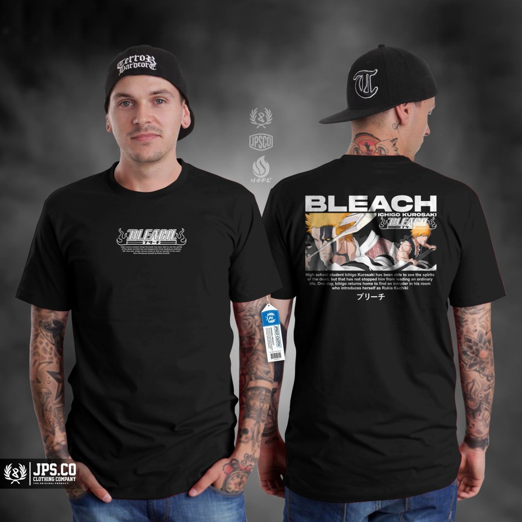 Baju Atasan Kaos Distro Anime Pria Lengan Pendek Terbaru Keren 2022 Bleach Ichigo Kurosaki