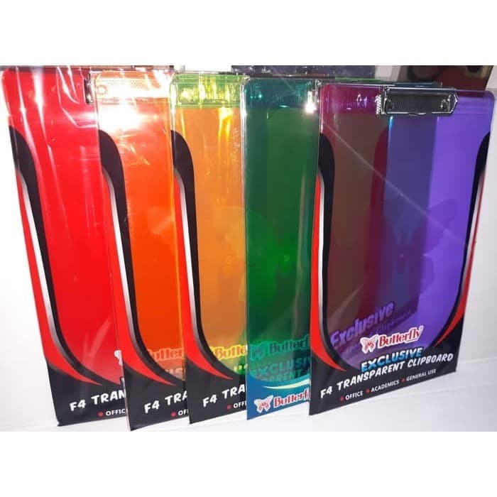 

Butterfly Clipboard transparan F4