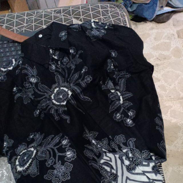 Kemeja Batik Size M L Xl Motif Kembangan Coklat Abu Merah Pagarwangi Batik Pekalongan