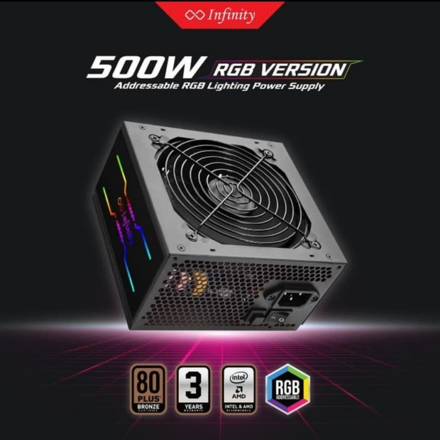 PSU INFINITY 500W RGB STRIKER POWER 80+ BRONZE POWER SUPPLY