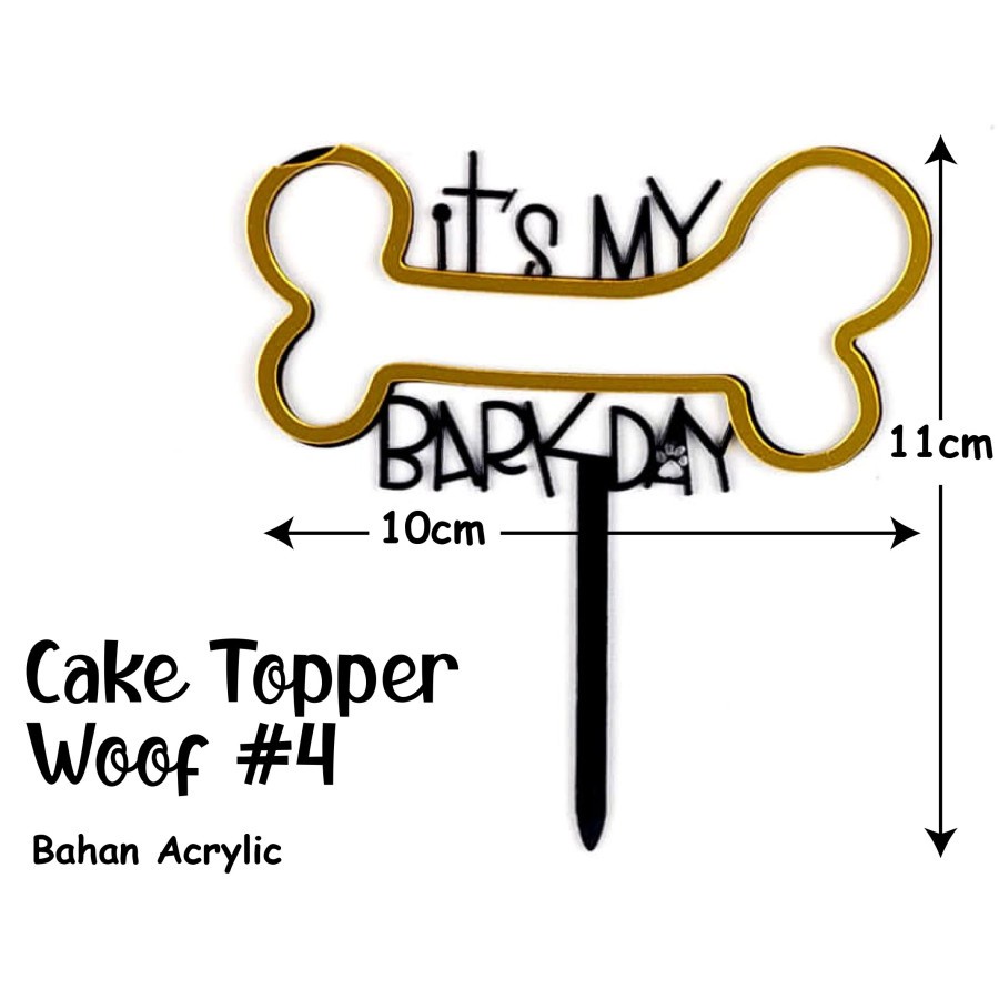 Cake Topper Anjing Ultah Topping Kue Happy Birthday Ulang Tahun Doggy