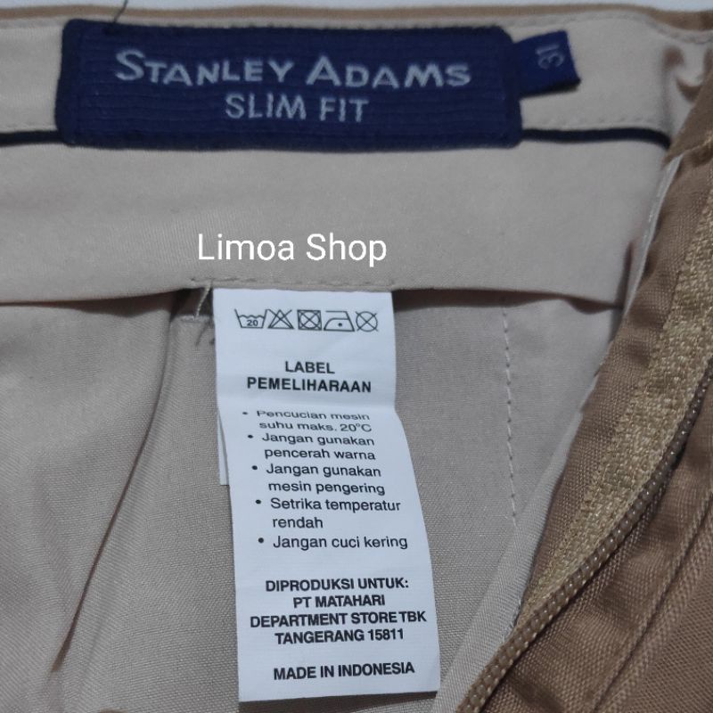 Celana Kerja Formal STANLEY ADAMS Slim Fit Warna Khaki ( Matahari) SA 03