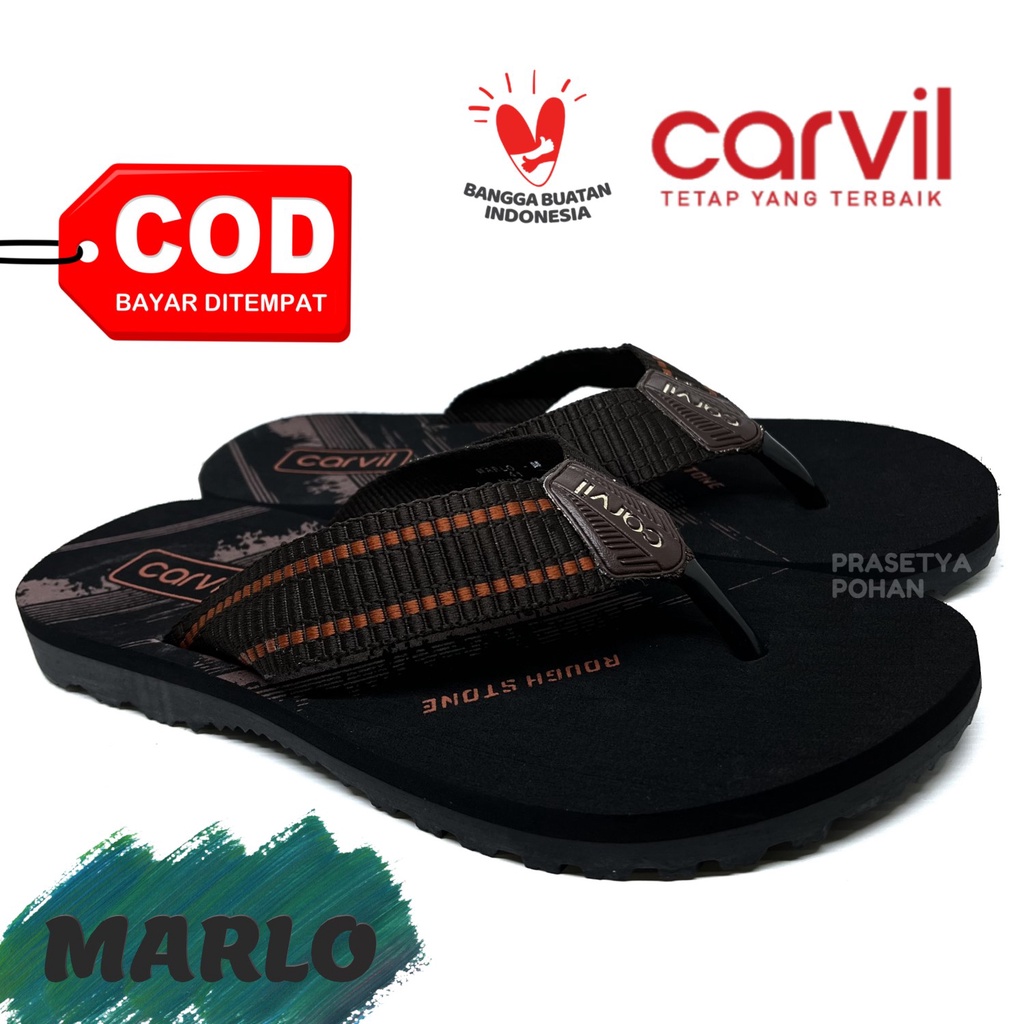 Sandal Pria Carvil Original Anti Air - Sendal Carvil Tartan