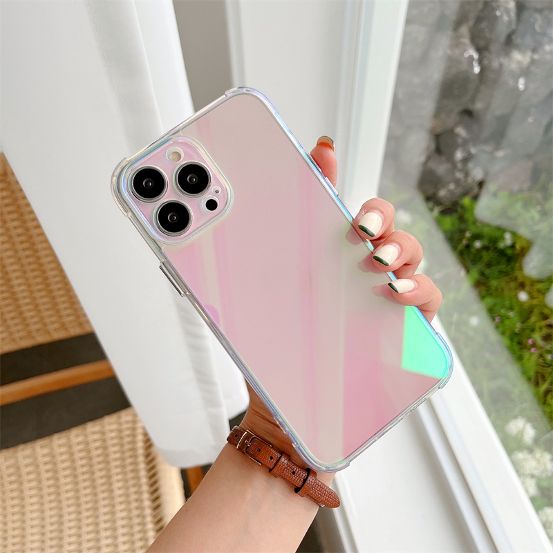 Hard Case Transparan Warna Gradasi Untuk iPhone 12 13 Pro MAX 11 Pro MAX X XS MAX XR