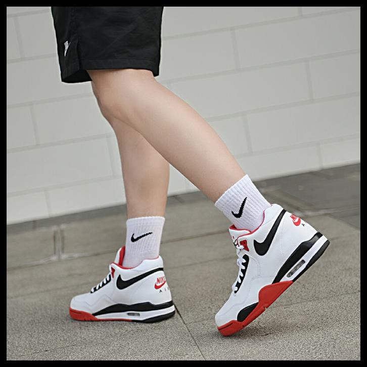 Sepatu Basket Nike Air Flight Legacy White Red Black Original Bnwb