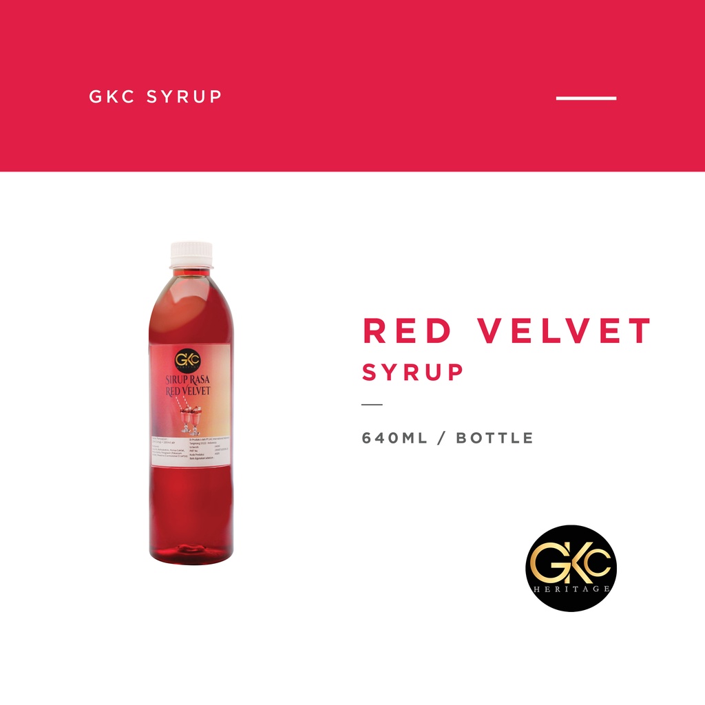 

GKC Heritage Sirup Cair Konsentrat Minuman Red Velvet - HALAL - 640 mL - Syrup