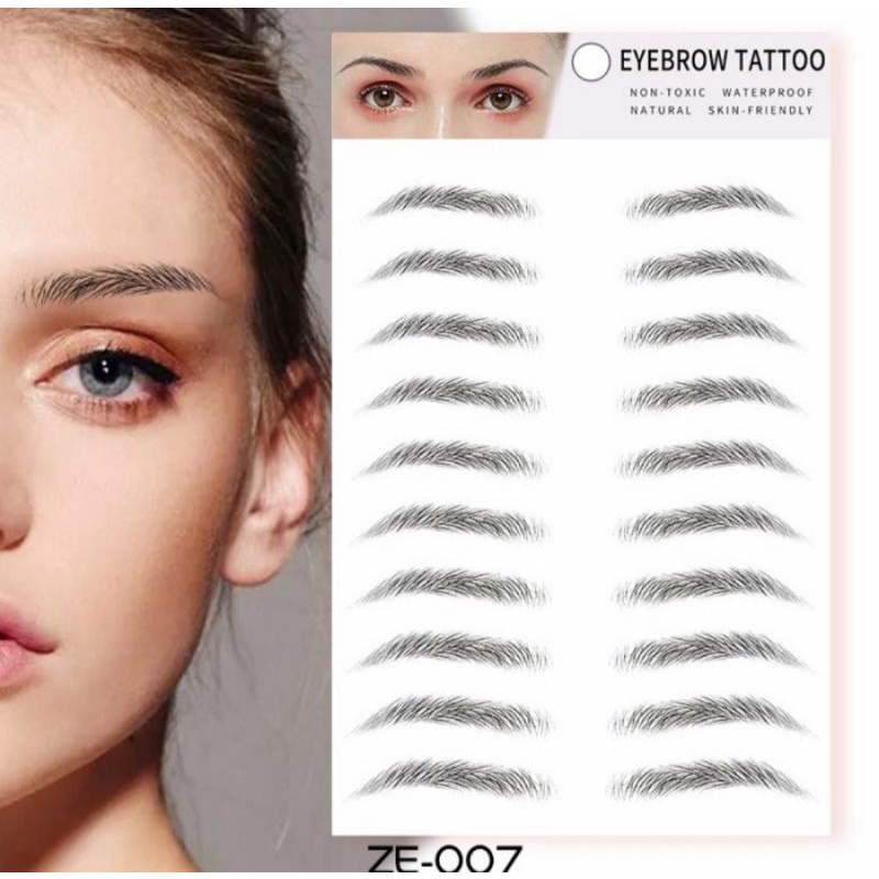 Sticker Alis 4D Eyebrow Magic Tattoo Semi permanen tahan air Sticker Waterproof Tato Tatoo Alis Stiker Kertas Waterproof  6d Alis Sulam Alis Magic Stiker Alis Ajaib Eyebrow Pensil Alis ZE-01 ZE-02 ZE-03 ZE-04 ZE-05 ZE-06 ZE-07 ZE-08 ZE-09