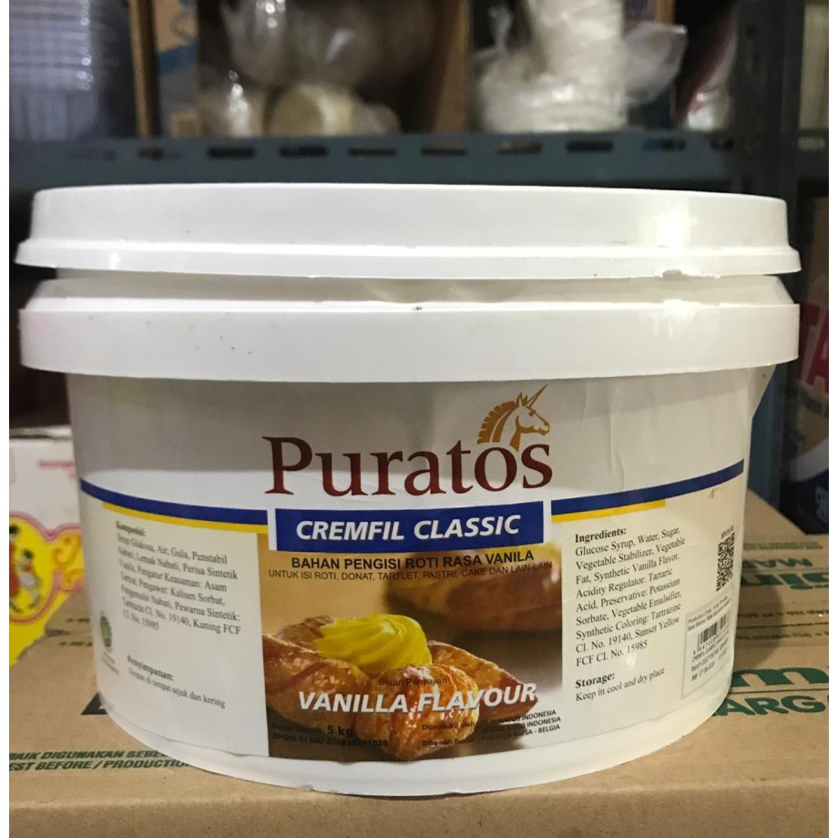 

Selai Vanilla Puratos Puratos Cremfil Classic 5kg - Gosend/Grab Only!!!