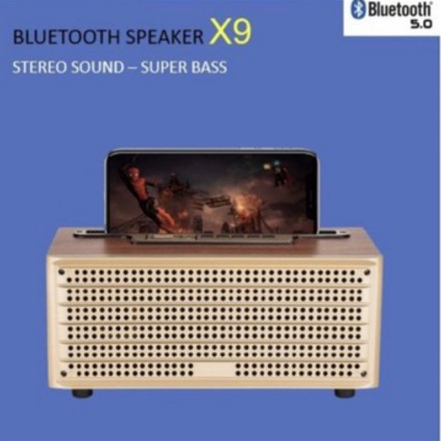 ALDRICH BLUETOOTH SPEAKER WITH PHONE HOLDER X9 WOODEN KAYU