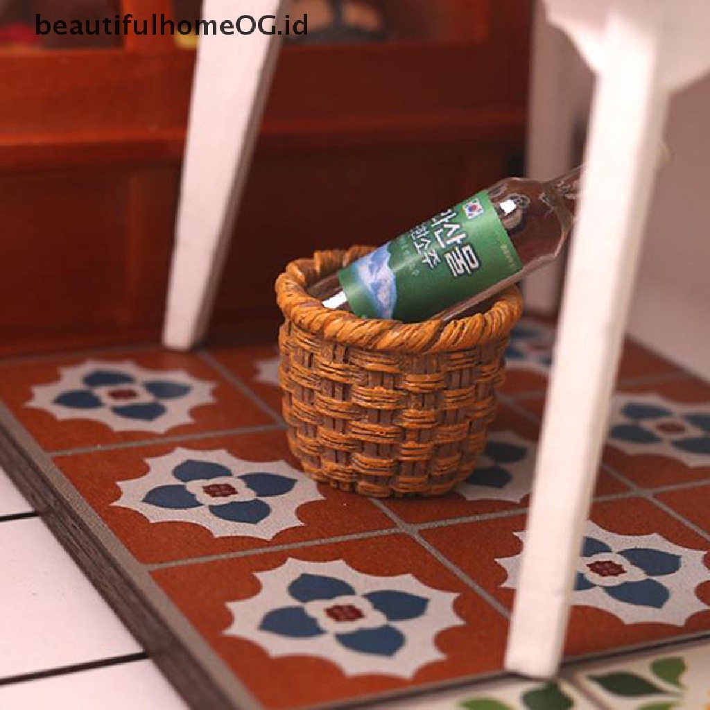 1 Pc Miniatur Keranjang Bahan Resin Untuk Aksesoris Dapur Rumah Boneka 1: 12