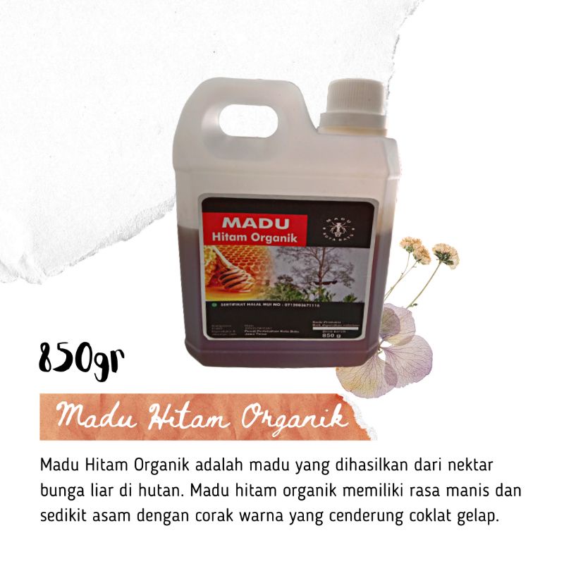 

Madu Lebah Liar/Hutan Hitam Organik Jerigen 850gr (Madu Kota Batu)