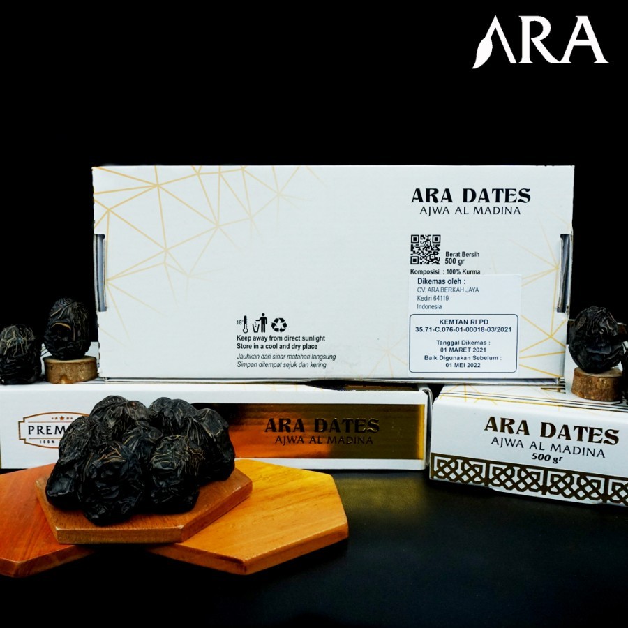 Kurma Ajwa ARA DATES 500 Gram Ajwa Al Madina SUPER PREMIUM